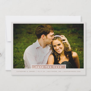 Rose Gold und Graues Minimales Foto Save the Date