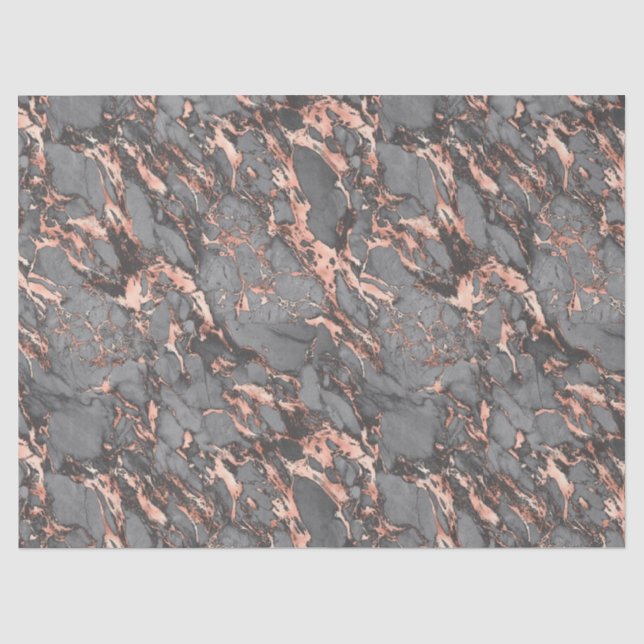 Rose Gold und Graumarmor Seidenpapier (Vorderseite)