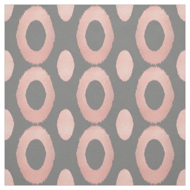 Rose Gold und Gray Geometric Ikat Stoff (Muster)