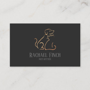 Rose Gold und Kohle Modernes Minimalistisches Pet- Visitenkarte