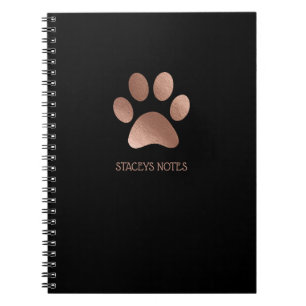 Rose-Gold- und Kohlepaw-Logo Personalisiert Notizblock