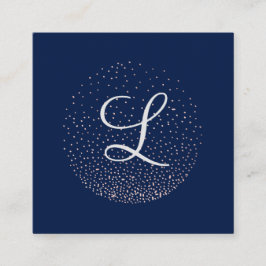Rose Gold und Marine | Chic Minimalistisch Circle  Quadratische Visitenkarte