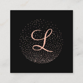 Rose Gold und Marine | Chic Minimalistisch Circle  Quadratische Visitenkarte