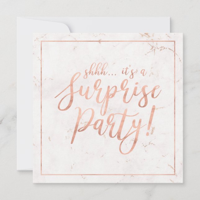 Rose Gold und Marmor | Party für Unternehmensruhes Einladung (Vorderseite)