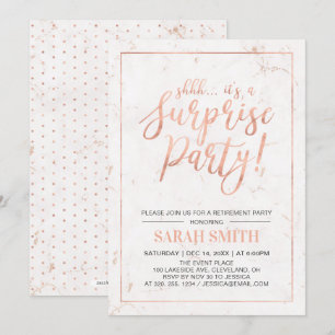 Rose Gold und Marmor   Party für Unternehmensruhes Einladung