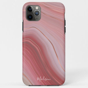 Rose Gold und Pink Agate Muster mit Name Case-Mate iPhone Hülle