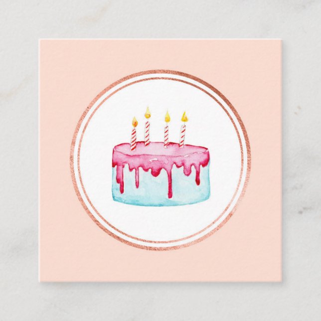 Rose Gold und Pink Event Planner Social Media Icon Quadratische Visitenkarte (Vorderseite)