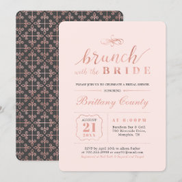 Rose Gold und Rosa | Elegant Wedding Bridal Brunch Einladung