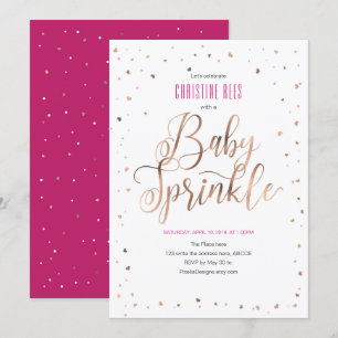 Rose Gold und Rosa, modern, Mädchen, Baby Sprinkle Einladung