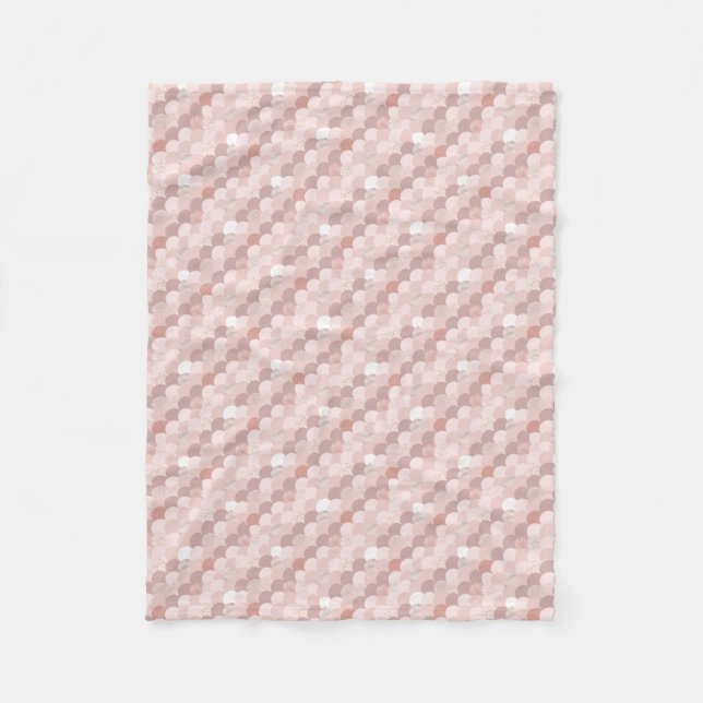 Rose Gold und Rosa Muster Fleecedecke (Vorderseite)