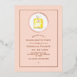 Rose Gold und Rosa Parfüm Bachelorette Folieneinladung