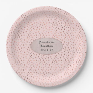 Rose Gold und Rosé Folien Sterne Hochzeit Pappteller