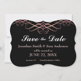 Rose Gold und Schwarz, elegant Save the Date