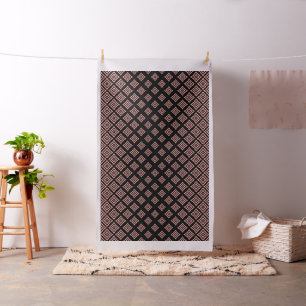 Rose Gold und Schwarz Geometrie Muster Stoff
