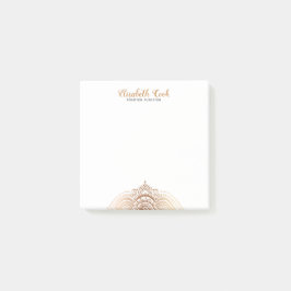 Rose-Gold und Weiß-Paisley Mandala Post-it Klebezettel