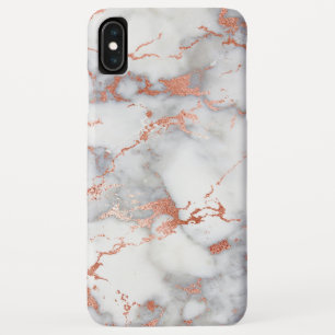 Rose Gold und weißer Marmor Elegant Moderne Case-Mate iPhone Hülle