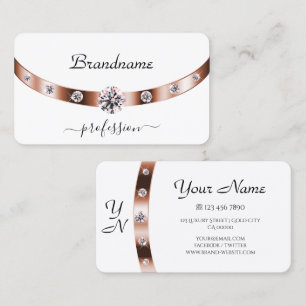 Rose Gold und White Monogram Diamonds Visitenkarte