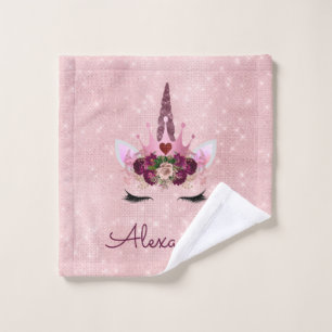 Rose Gold Unicorn Éparkle Princesse Monogramme Nom