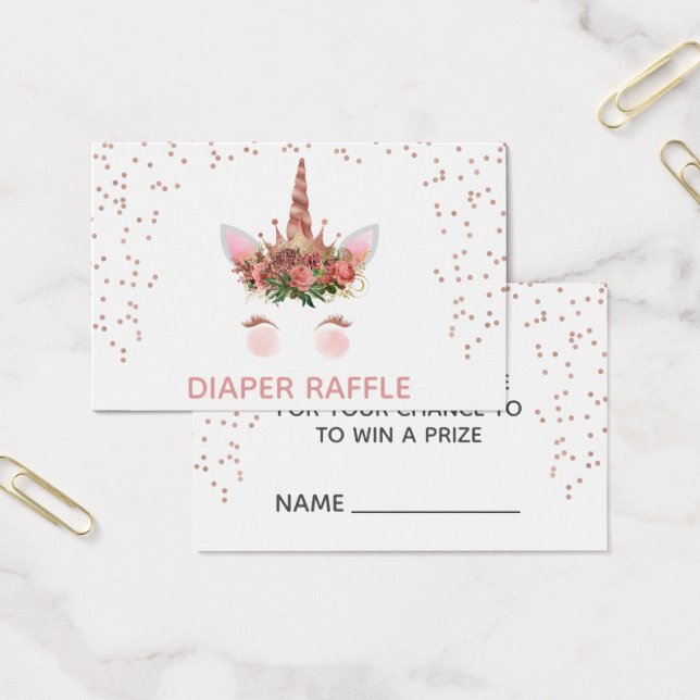 Rose Gold Unicorn Princess Diaper Raffle (Bureau)