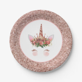 Rose Gold Unicorn Princess Pappteller