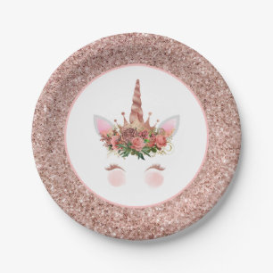 Rose Gold Unicorn Princess Pappteller