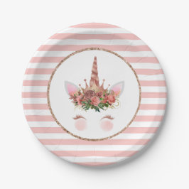 Rose Gold Unicorn Princess Pappteller