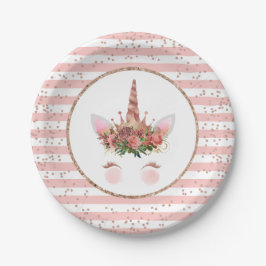 Rose Gold Unicorn Princess Pappteller