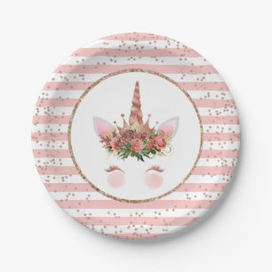 Rose Gold Unicorn Princess Pappteller