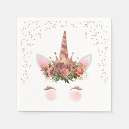 Rose Gold Unicorn Princess Serviette