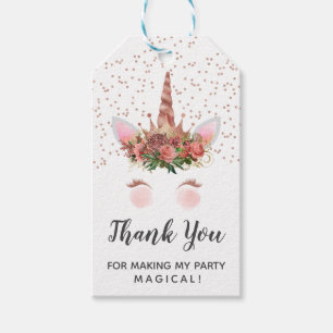 Rose Gold Unicorn Prinzessin Vielen Dank Geschenkanhänger