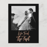 Rose Gold verkündet das Knot Wedding Foto