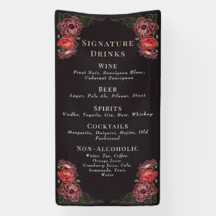 Rose Gold Verzauberte Hochzeitsgetränke Bar Garten Banner