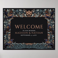 Rose Gold verzauberte Raben Blumen Hochzeit Willko