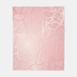 Rose Gold Vintag Damask Fleece Blanket