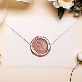 Rose Gold Vintage Initials Custom Wedding Gefallen Runder Aufkleber