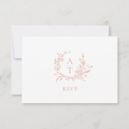 Rose Gold Wappen Monogram RSVP Card Hochzeiten Einladung