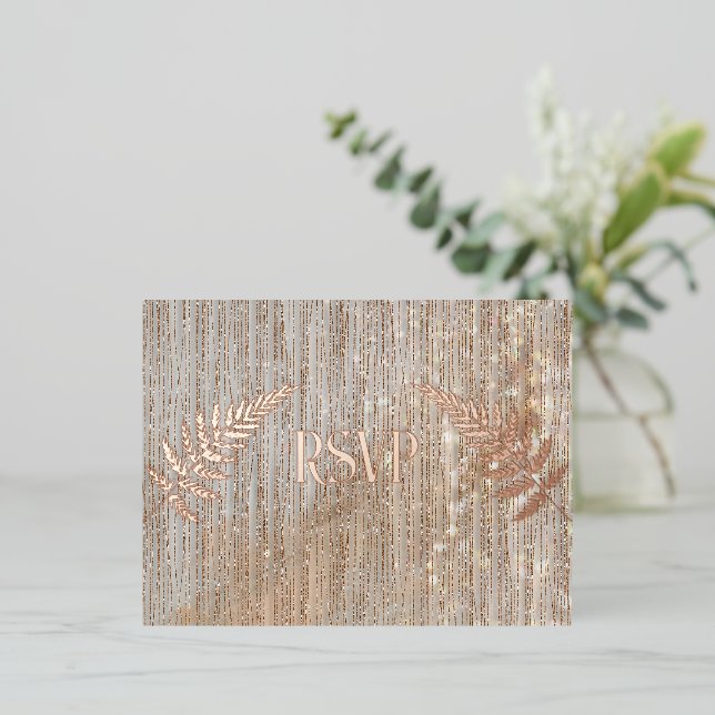 Rose Gold Wasserfall UAWG Folie Einladungspostkarte (Stehend vorne)