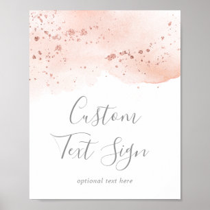 Rose Gold Wasserfarbe Benutzerdefiniertes Textzeic Poster