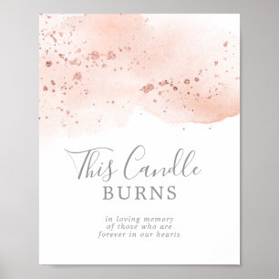 Rose Gold Wasserfarbe Diese Kerze Brennt Schild