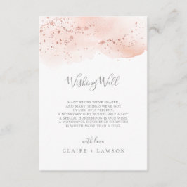 Rose Gold Wasserfarbe Hochzeitskarte zum Wohlfühle Begleitkarte