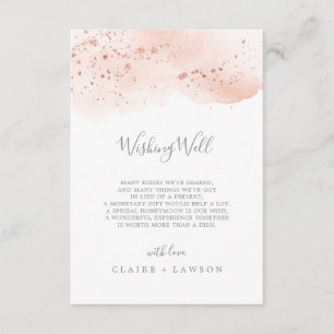 Rose Gold Wasserfarbe Hochzeitskarte zum Wohlfühle Begleitkarte