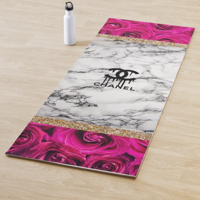 Rose Gold Wasserfarbe Luxus Gold Glitzer Blush Yogamatte (Beispiel)
