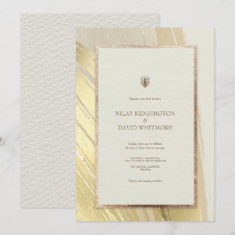 Rose Gold Wasserfarbe Pinselstriche Einladung Hoch