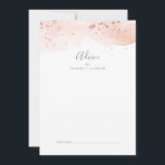 Rose Gold Watercolor Hochzeit Hinweiskarte<br><div class="desc">Diese goldene Hochzeitsratenkarte in Aquarellfarbe eignet sich perfekt für eine Hochzeitsfeier und kann für jede Veranstaltung verwendet werden. Das skurrile Design zeichnet sich durch eine neutrale, rosa Wasserfarbe mit schönen Imitaten Rose Gold Glitzer aus. Diese Ratschläge können als Gästebuchalternative für Hochzeitsempfang, Brautparty, Babydusche oder Abschlussfeier verwendet werden. Personalisieren Sie die...</div>