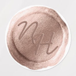Rose Gold Wax Siegel Initials Wedding Monogram Etiketten