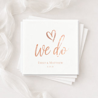 Rose Gold We Do Wedding Napkin Serviette