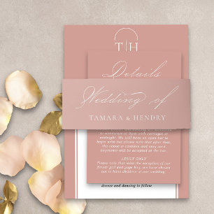 Rose Gold Wedding Elegante Kalligraphie Einladungsbanderole