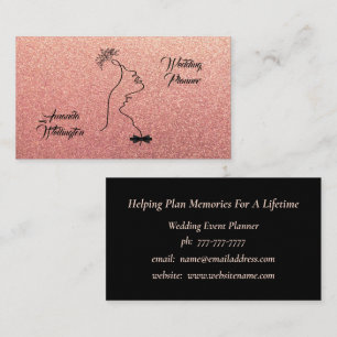 Rose Gold Wedding Event Planner Business Card Visitenkarte