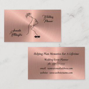Rose Gold Wedding Event Planner Business Card Visitenkarte