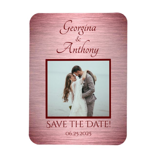 Rose Gold Wedding Foto Save the Date kundenspezifi Magnet (Vertikal)